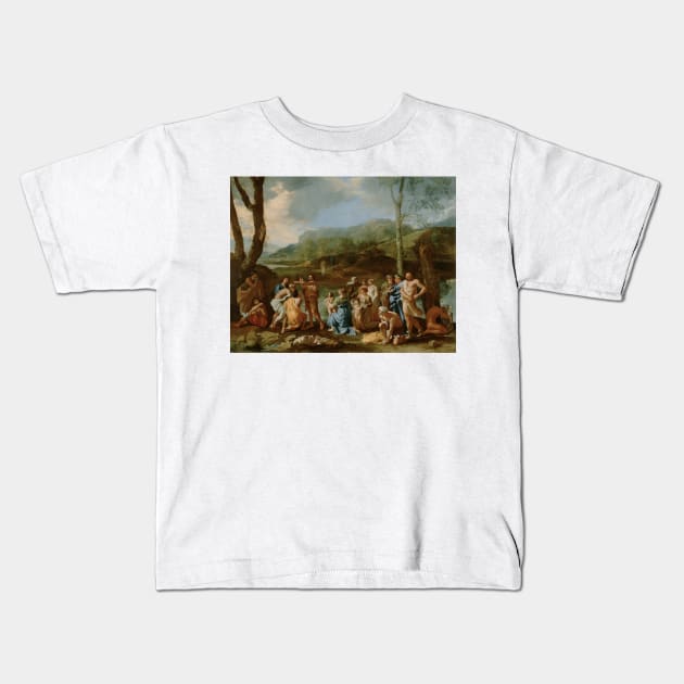 Saint John Baptizing in the River Jordan by Nicolas Poussin Kids T-Shirt by Classic Art Stall